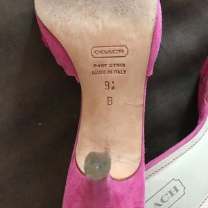 Cute pink Coach kitten heels
